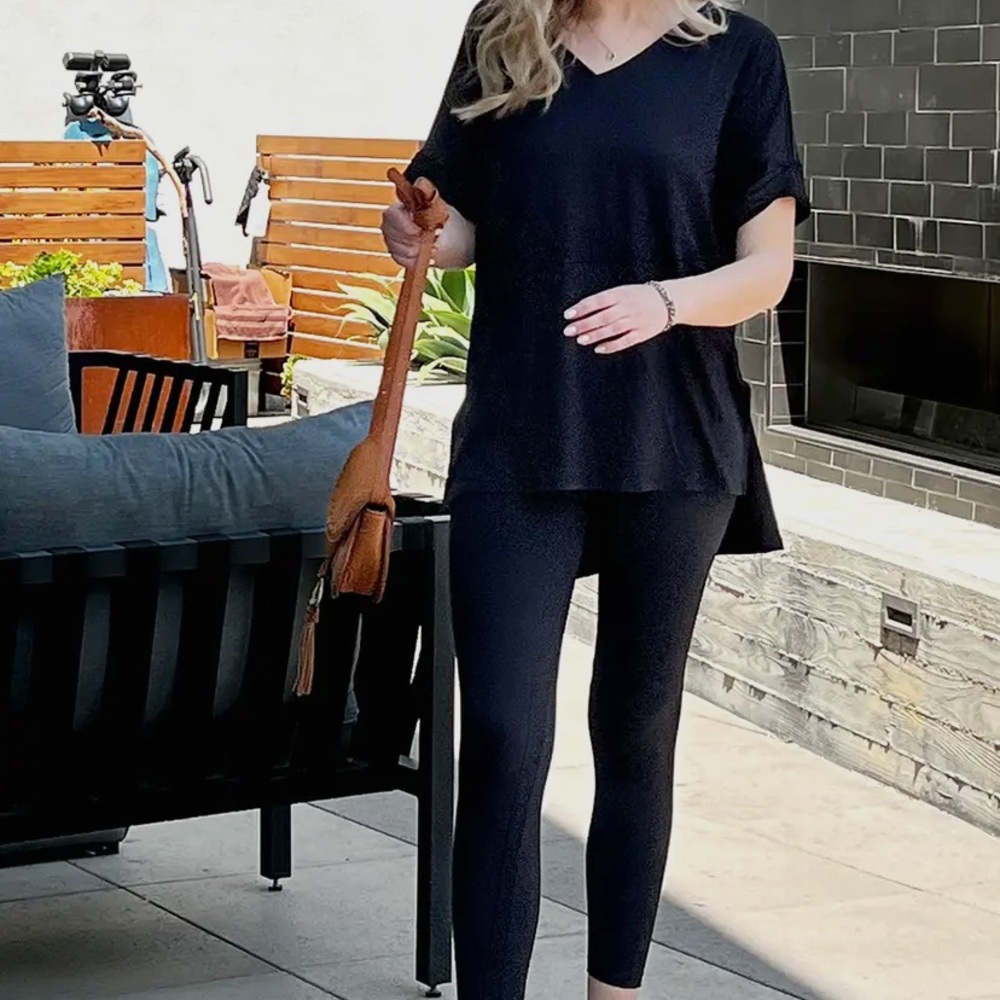 Black Microfiber Lounge Set